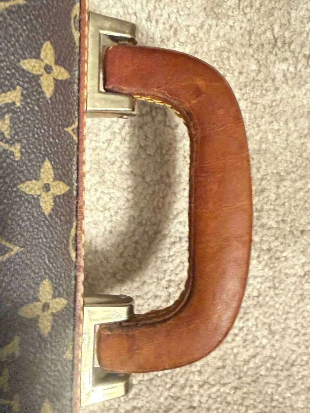 Louis Vuitton Brown Monogram Canvas Briefcase with Gold Hardware